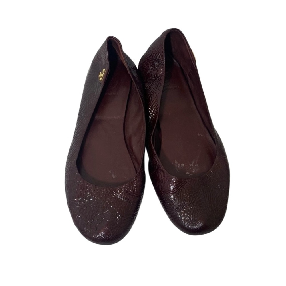 Tory Burch Travel Cricket Ballet Flats Red Burgundy Sz 6.5